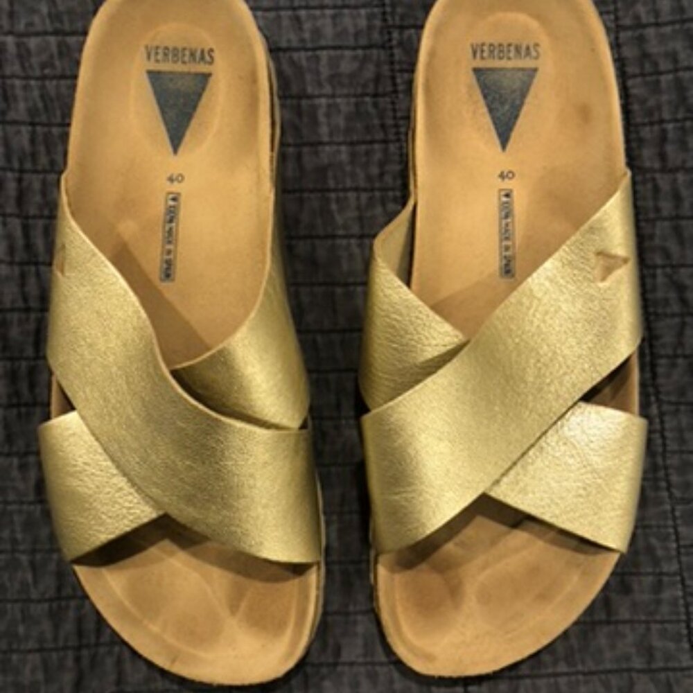 Verbenas sandals cross strap leather size 40